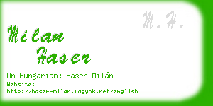 milan haser business card